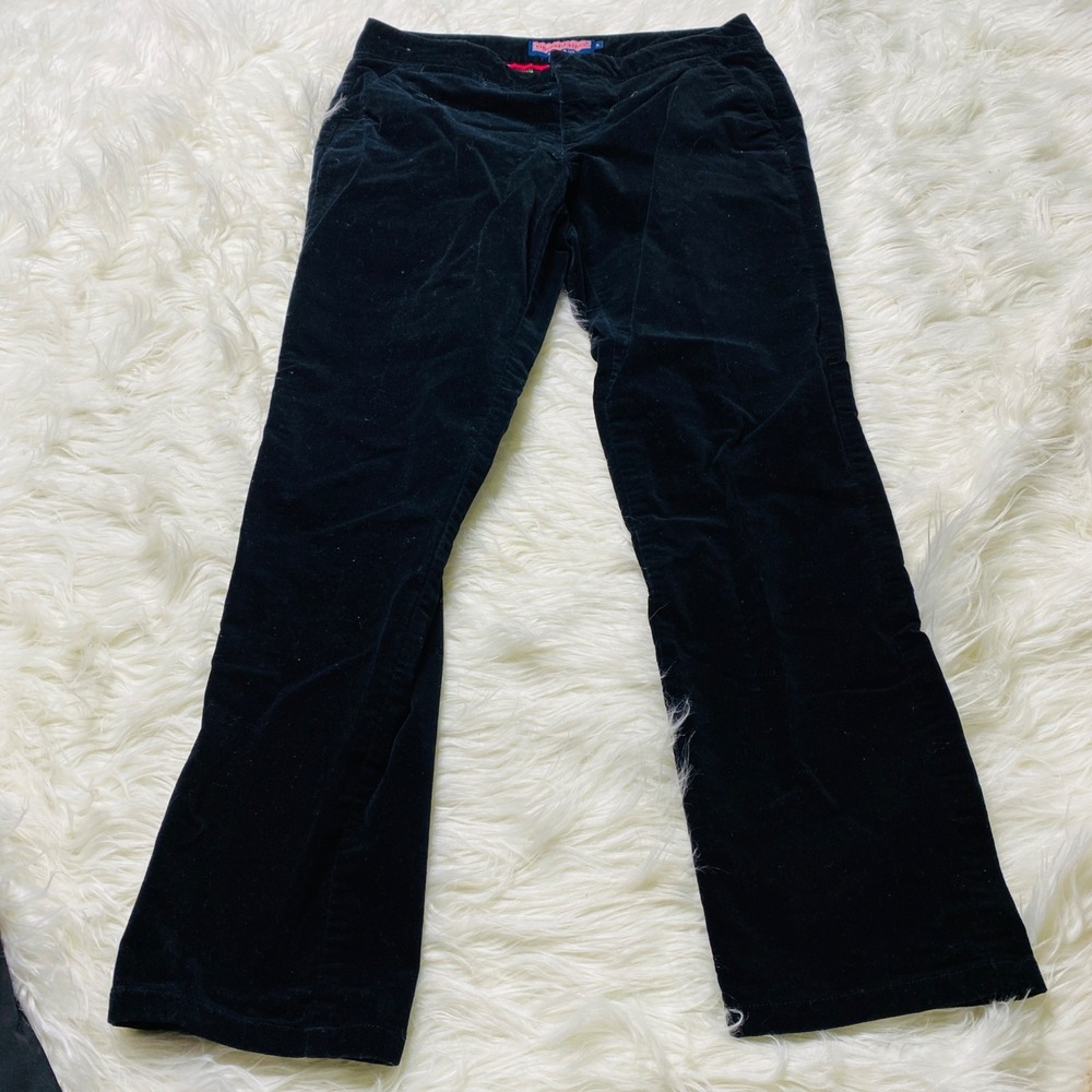 Vineyard Vines Pants Womens 6 Velvet Straight Leg Black Cotton‎